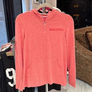soul cycle orange half zip sweatshirt